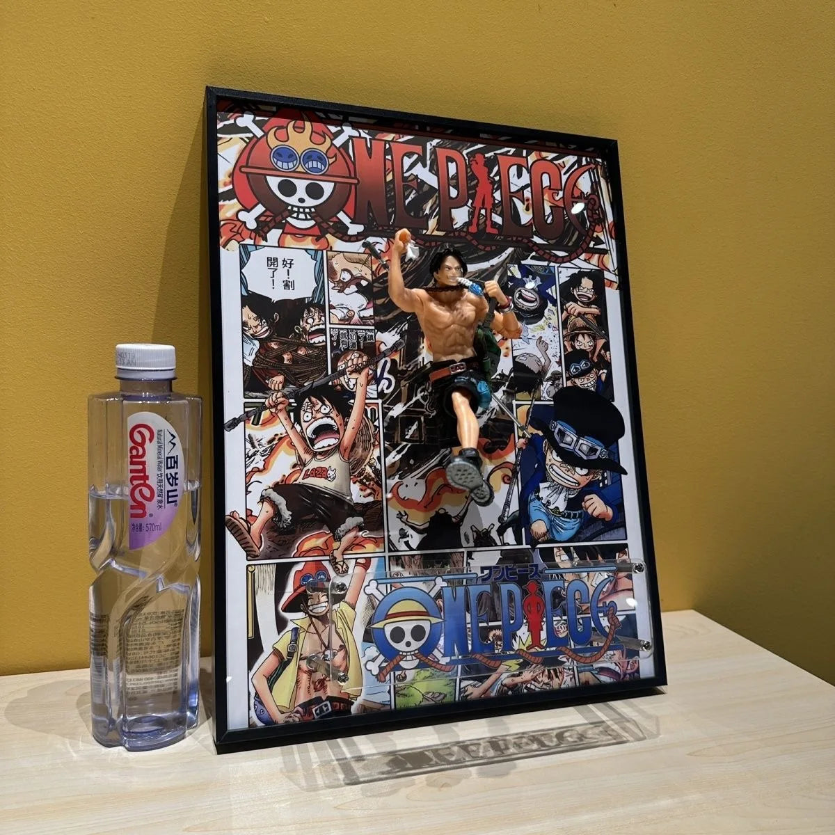 40*30CM One Piece Luffy Three Brothers Figure Anime Painting 3D Art Wall Painting Decorate in the Room