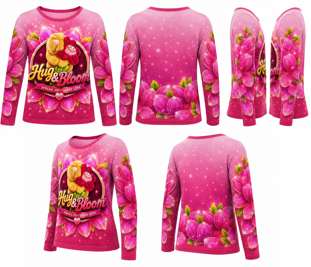 Hugs and bloom petalet long sleeve girls top L&L toys and apparel