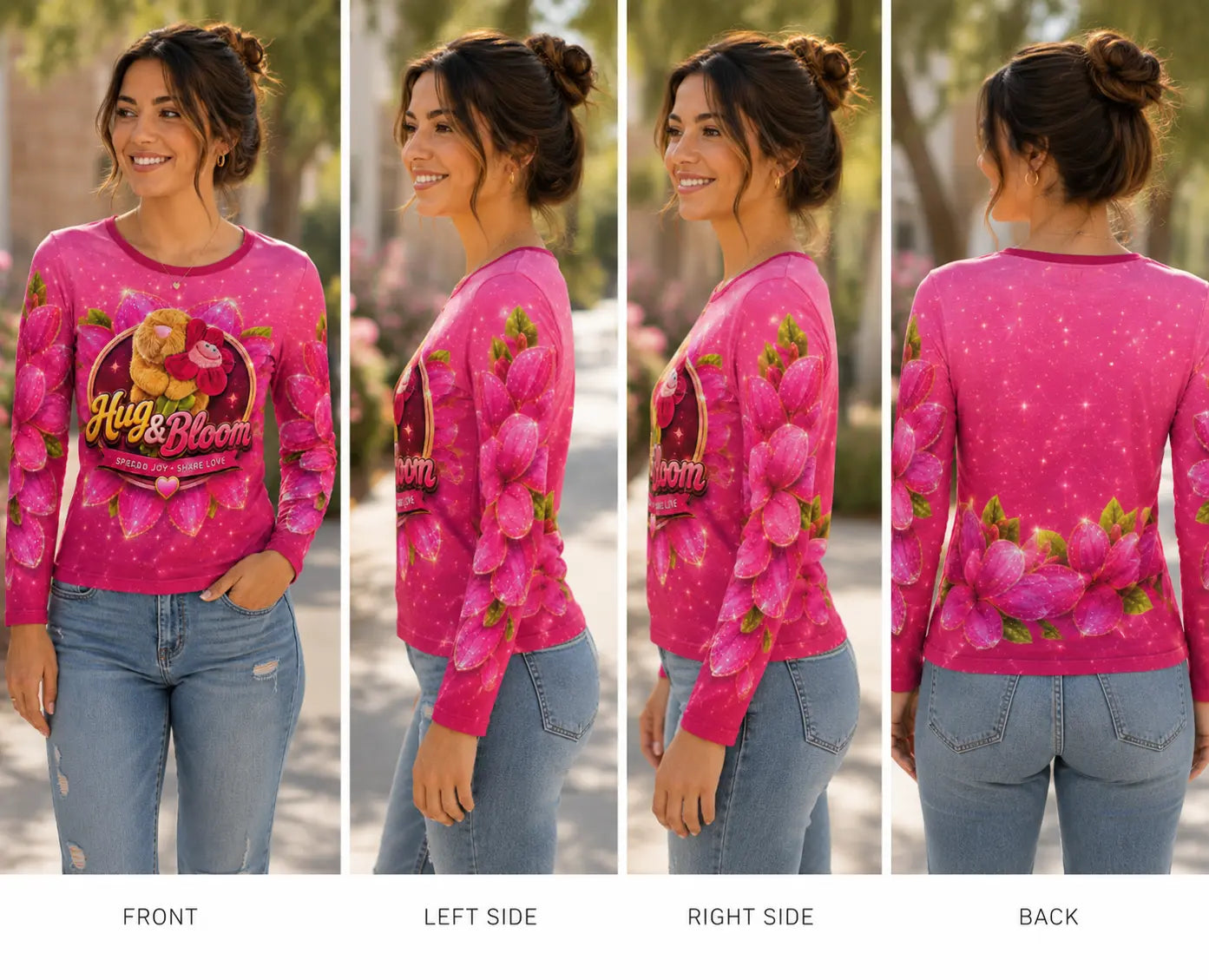 Hugs and bloom petalet long sleeve girls top L&L toys and apparel