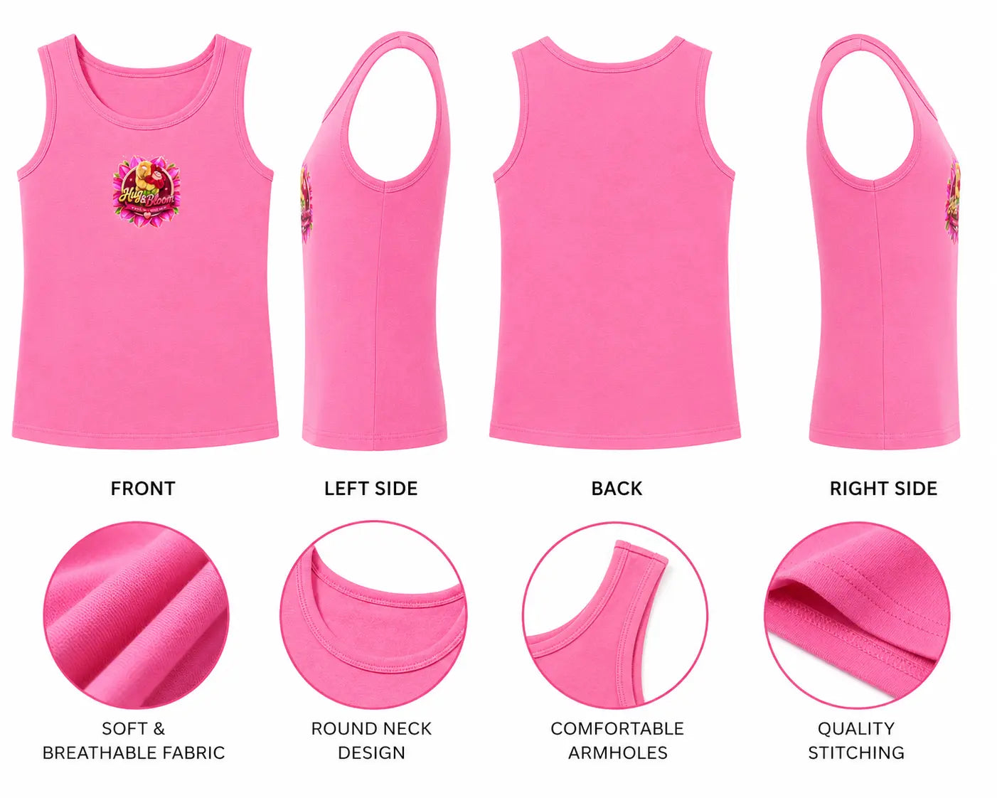 Hugs and bloom logo vest L&L toys and apparel