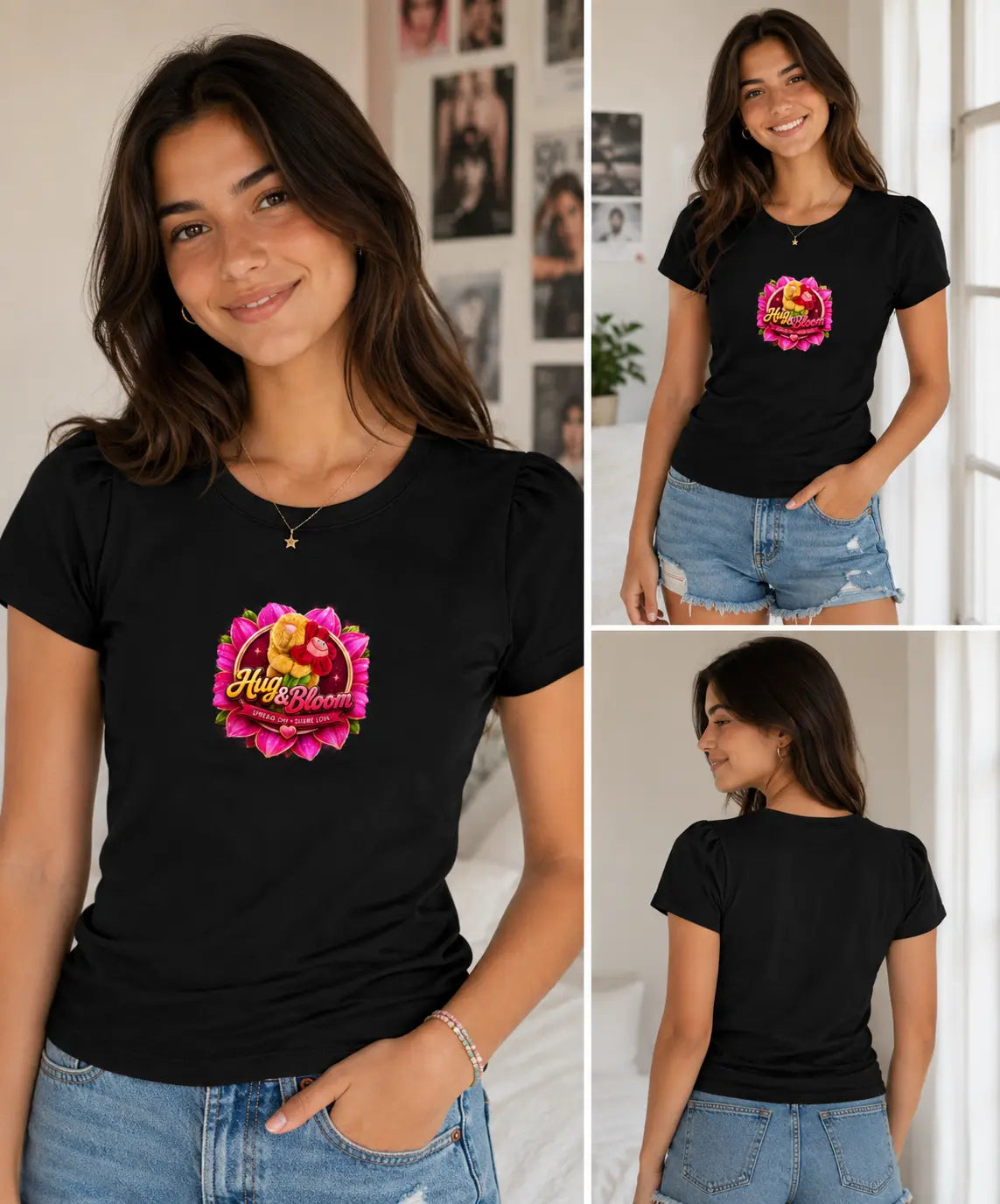 Hugs and bloom logo short sleeve top L&L toys and apparel