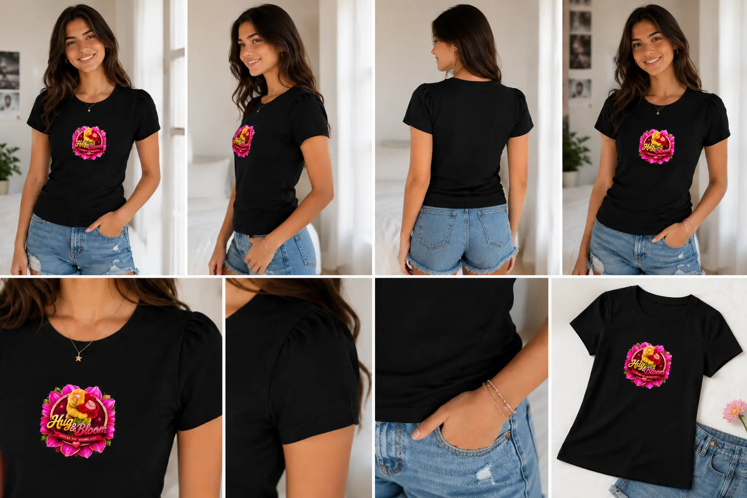 Hugs and bloom logo short sleeve top L&L toys and apparel