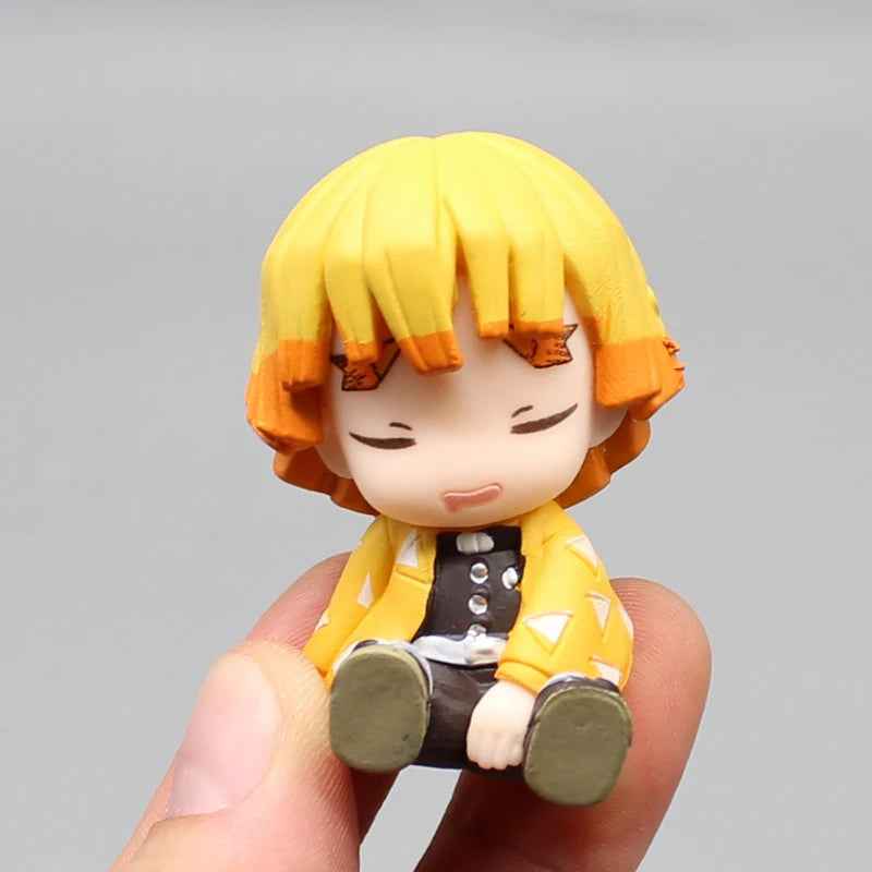 4Pcs Demo Slayer Gk Kamado Tanjirou Kamado Nezuko Q Edition Shoulder to Shoulder Sleep Desktop Decoration Model Children Toygift