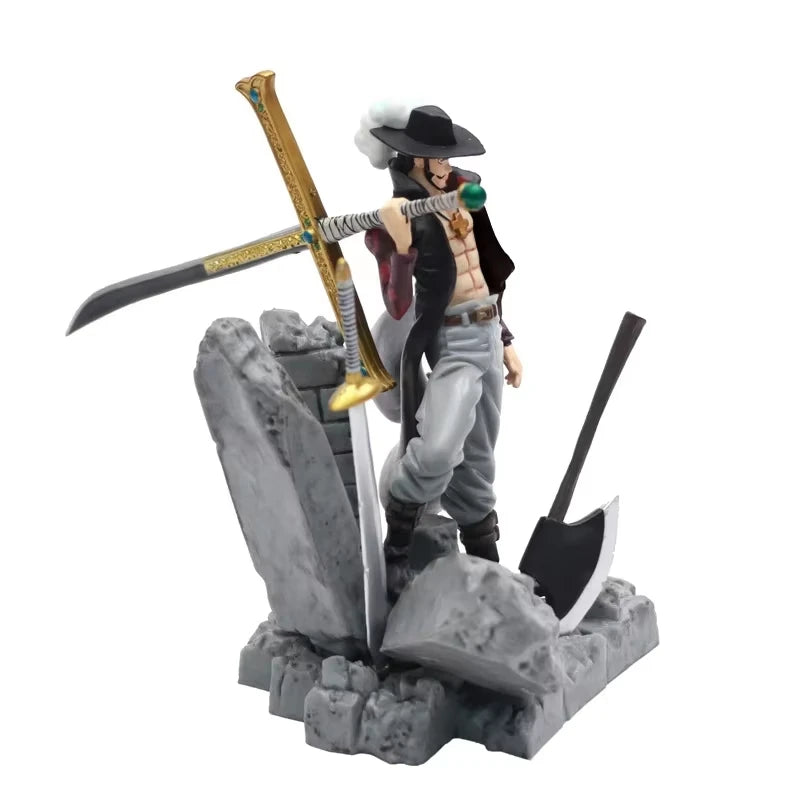 One Piece Anime Figure the Battle over the Dome Dracule Mihawk Action Figure Model Figma Statue Collection Toy Desktop Decoratio