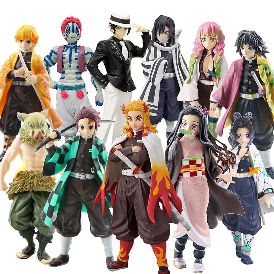 Anime Demon Slayer Kimetsu No Yaiba Figure 15Cm Nezuko Tanjirou Mitsuri Shinobu Zenitsu Kyoujurou Action Figural Model Toy Gifts