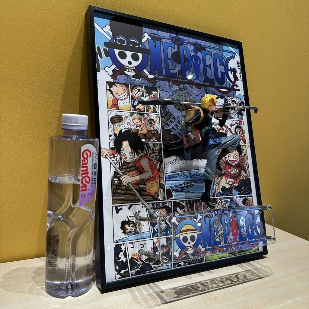 40*30CM One Piece Luffy Three Brothers Figure Anime Painting 3D Art Wall Painting Decorate in the Room