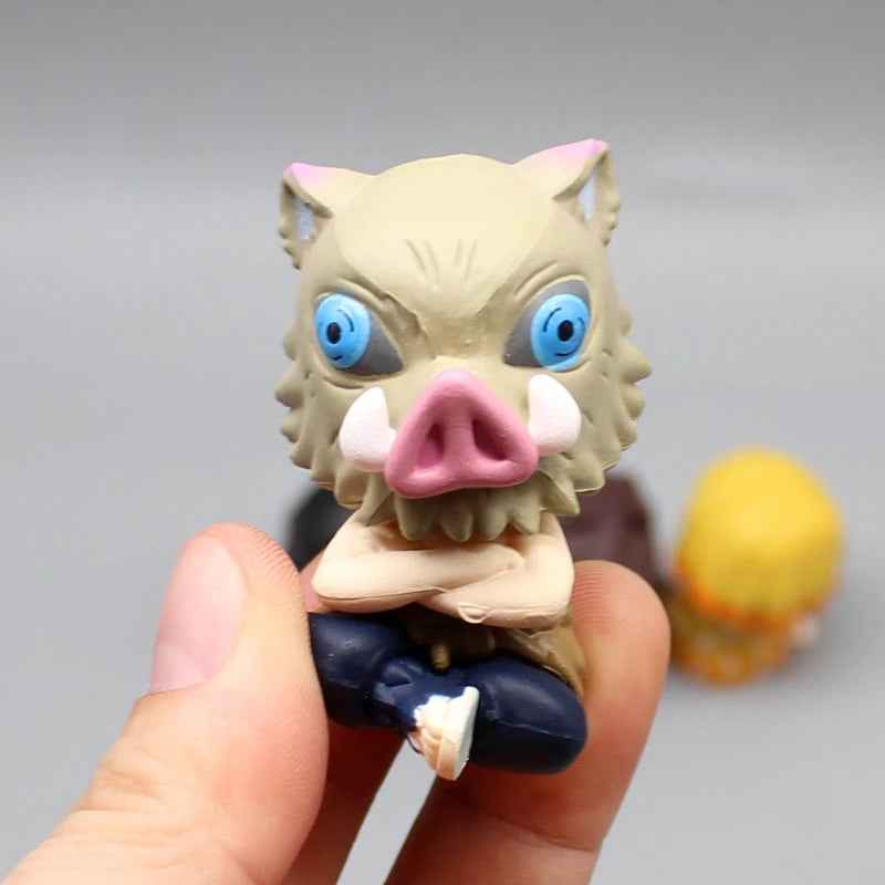 4Pcs Demo Slayer Gk Kamado Tanjirou Kamado Nezuko Q Edition Shoulder to Shoulder Sleep Desktop Decoration Model Children Toygift