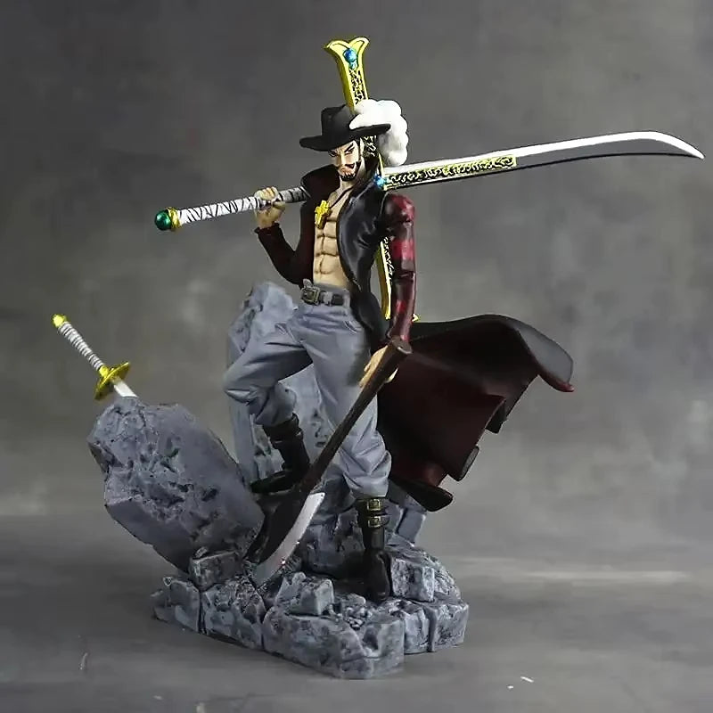 One Piece Anime Figure the Battle over the Dome Dracule Mihawk Action Figure Model Figma Statue Collection Toy Desktop Decoratio